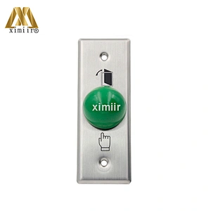 Exit push button with green mushroom door lock access control system door bell push button