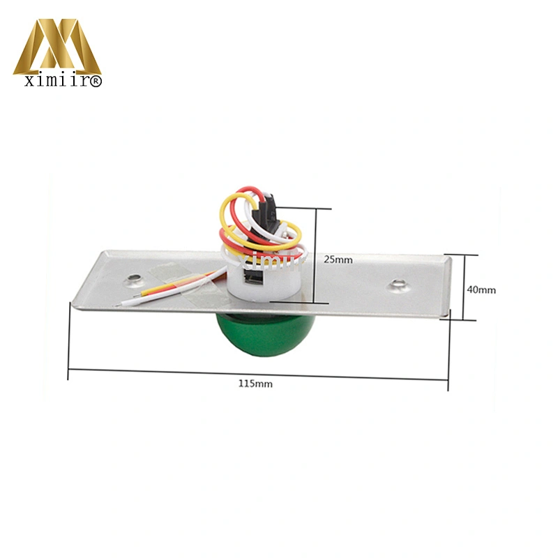 Exit push button with green mushroom door lock access control system door bell push button