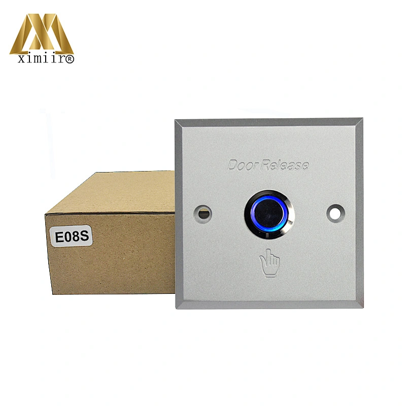 X08L aluminum door exit release push button switch for access control aluminum exit button with open switch light