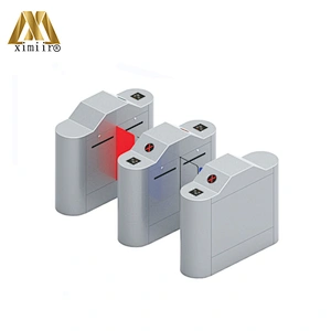 High security fully automatic optical waist high access control for gyms and parks flap turnstile barrier gate system