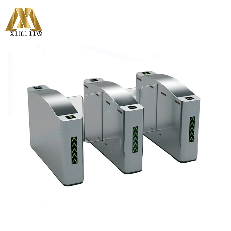 High security fully automatic optical waist high access control for gyms and parks flap turnstile barrier gate system