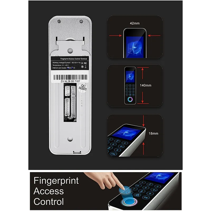 Waterproof Fingerprint Standalone Card Access Control Keypad Metal Standalone Access Control System with keyboard