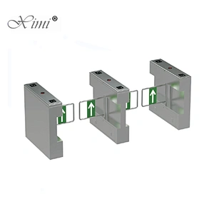 OEM Logo QR Code RFID Card Turnstile Door Security Swing Barrier Gate For Public Lobby Optional Face Recognition