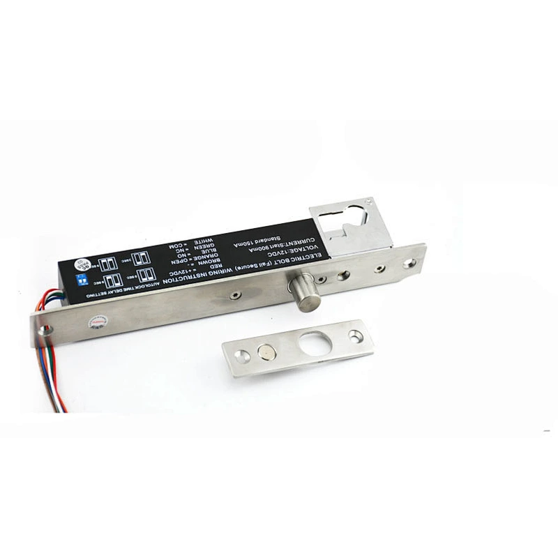 NC/NO Narrow Type Electric Bolt Lock Fail Safe / Secure Electronic Door Locks with Time Delay Feedback for Access Control System