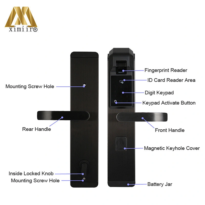 Biometric Fingerprint Door Locks Intelligent Electronic Lock XM-S903 Fingerprint Verification With Password & RFID Door Lock