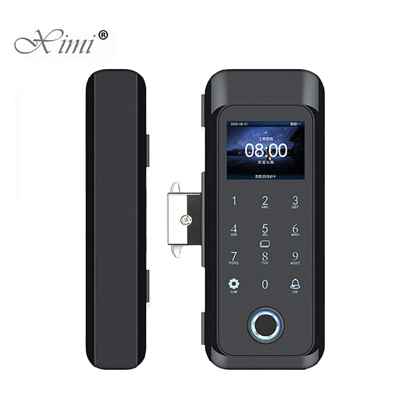 Biometric Fingerprint Electronic Door Lock Frameless Silding Glass Door Lock Fechadura Digital Smart Door Lock Remote Control