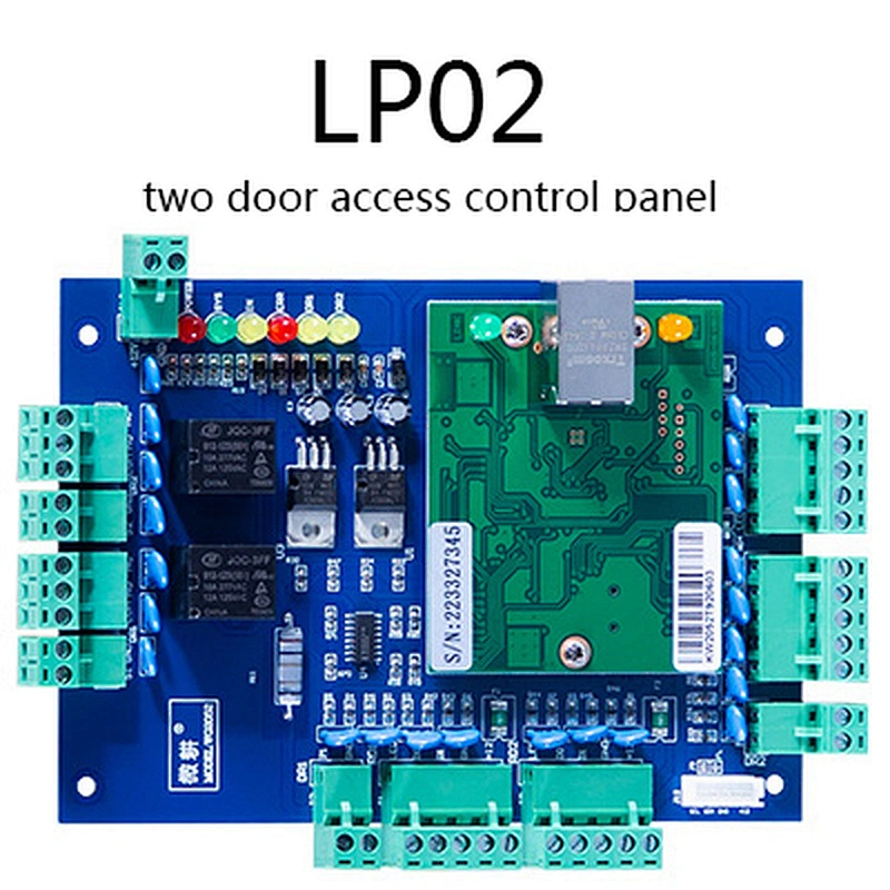2 Doors Wiegand Access Control Board Lp02 RFID Access Control Panel Standalone Door Access Control System TCP/IP Communication