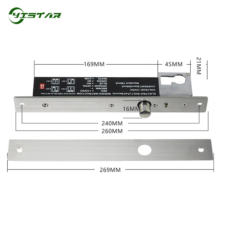 Electric Lock Magnetic Output with Timer DC12V Mortise Door Lock XM-400T Fail Safe Fail Secure NC/NO Bolt Mortise Door Lock