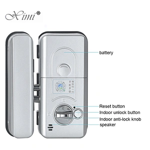 IP68 Waterproof Glass Door Lock XM-W Electronic Fingerprint Sliding Door Lock With Touch Screen Smart Door Lock