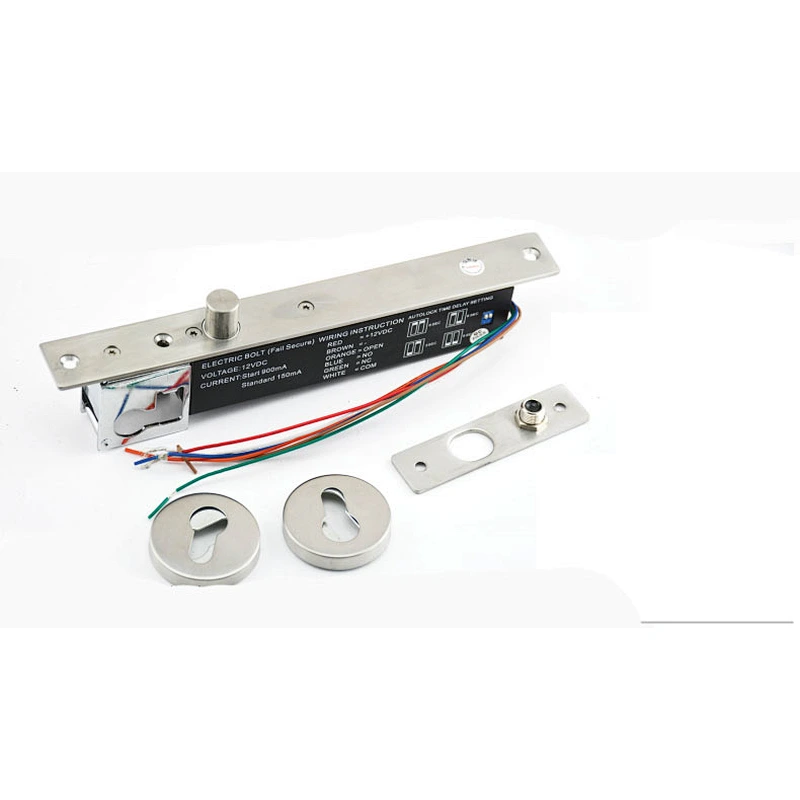 NC/NO Narrow Type Electric Bolt Lock Fail Safe / Secure Electronic Door Locks with Time Delay Feedback for Access Control System