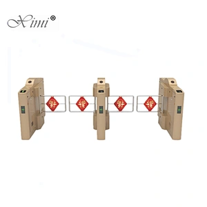 Automatic Pedestrian Access Control System High 304 Stainless Steel Flap Barrier Parking System Swing Turnstile