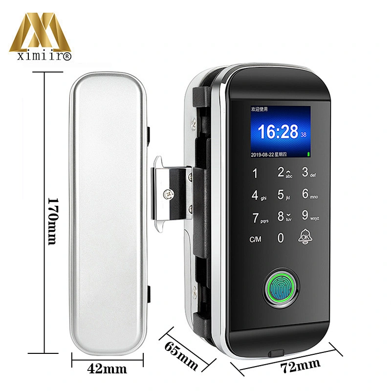 Smart keyless Fingerprint Door Lock XM-108S Biometric Electric Lock For Frameless Glass Sliding Door With Remote Control