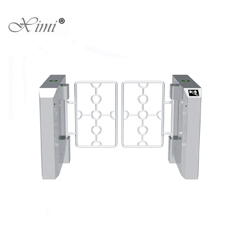 OEM Logo QR Code RFID Card Turnstile Door Security Swing Barrier Gate For Public Lobby Optional Face Recognition