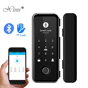 High Security Remote Control TTLock APP WIFI Bluetooth Code Password Card Fingerprint Smart Lock System Glass Sliding Door Lock