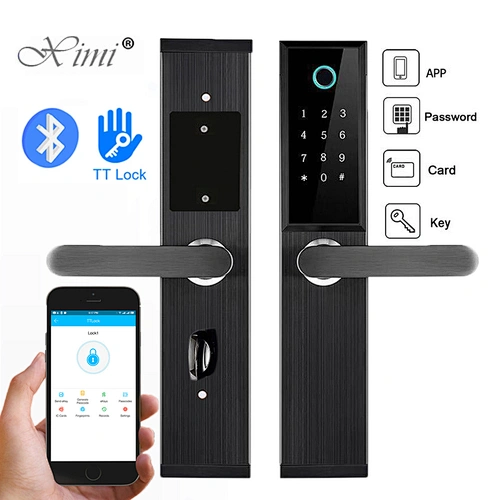 Bluetooth TTLock App Remote Control Biometric Fingerprint Lock Digital Password Electronic Smart Deadbolt Door Lock Hotel Lock