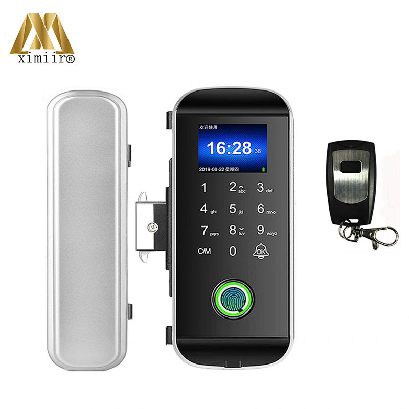 Smart keyless Fingerprint Door Lock XM-108S Biometric Electric Lock For Frameless Glass Sliding Door With Remote Control
