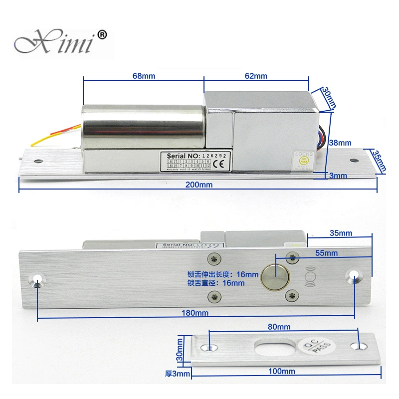 Good Quality Fail Safe Electric Lock XM-205D With Timer And LED Function 4 Lines Door Lock For Access Control System