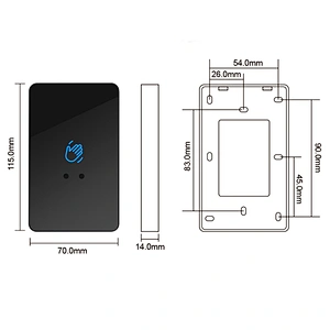 12V 24V Touchless Sensor Exit Button Door Release Switch IR Contactless Infrared No Touch Exit Button 3-15cm Distance Adjustable