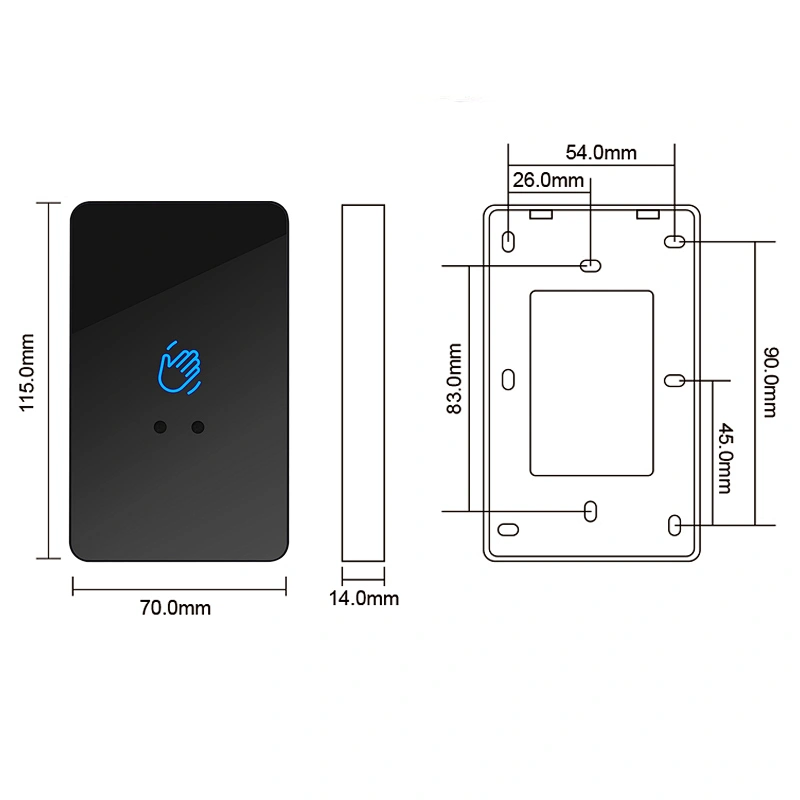 12V 24V Touchless Sensor Exit Button Door Release Switch IR Contactless Infrared No Touch Exit Button 3-15cm Distance Adjustable