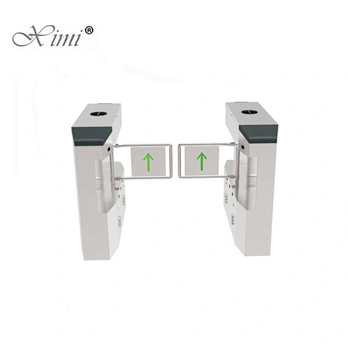OEM Logo QR Code RFID Card Turnstile Door Security Swing Barrier Gate For Public Lobby Optional Face Recognition
