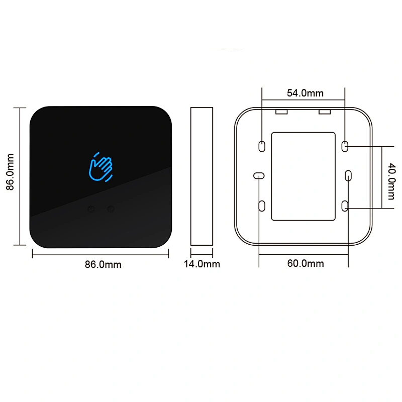 12V 24V Touchless Sensor Exit Button Door Release Switch IR Contactless Infrared No Touch Exit Button 3-15cm Distance Adjustable