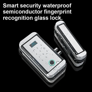 IP68 Waterproof Glass Door Lock XM-W Electronic Fingerprint Sliding Door Lock With Touch Screen Smart Door Lock