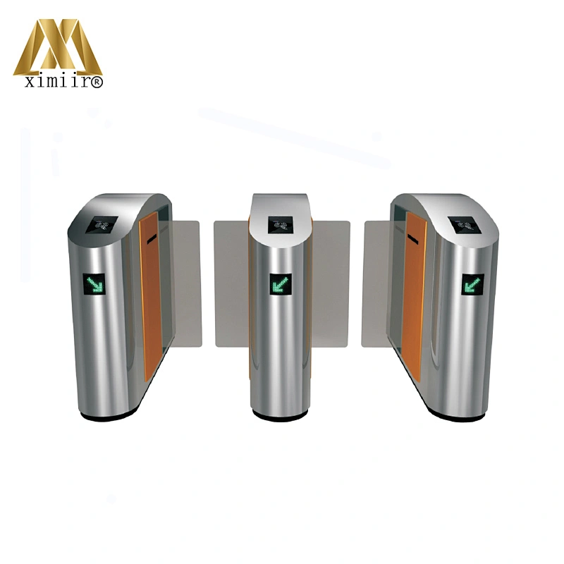 High security fully automatic optical waist high access control for gyms and parks flap turnstile barrier gate system