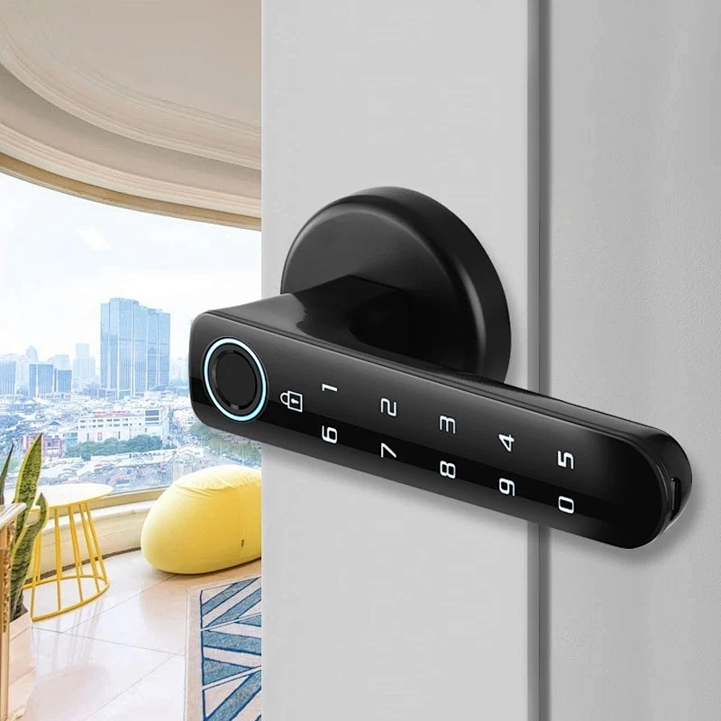 Smart Handle Lock With Tuya TTLOCK APP Remote Control Opening Door Home Office Security Electronic Fingerprint Door Lock