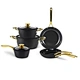 Gold color stainless steel handle cookware set