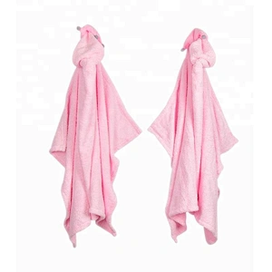 Best sell personalised pinky luxury cotton hooded towel baby