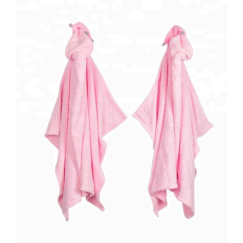 Best sell personalised pinky luxury cotton hooded towel baby