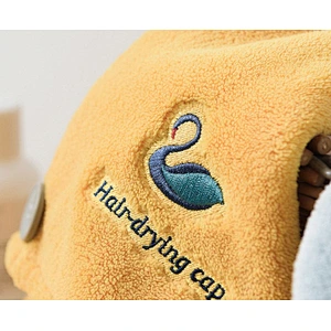 2020 Popular custom embroidery absorbent hair towel turban wrap