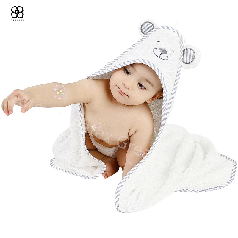 High quality Amazon Hot Sale 100% Organic Cotton Baby Bath Wrap Hooded Towels