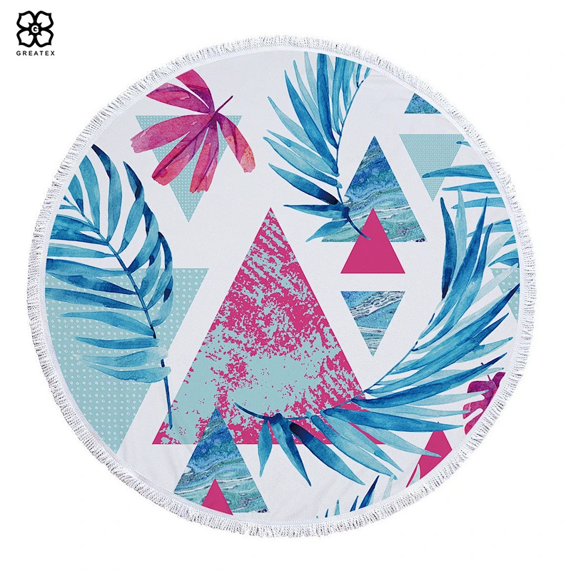 Wholesale high quality digital print round beach towel