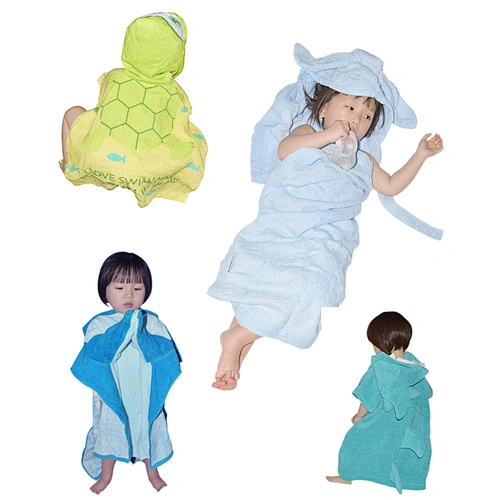 Wholesales cheap terrycloth baby bath kids sleeping towel hooded poncho