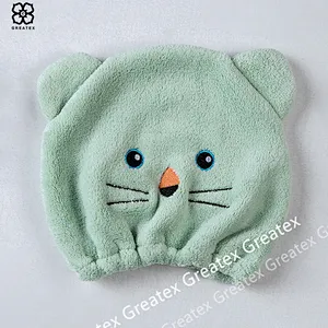 New arrival hot selling custom animal style hair drying hat hair turban towel kids