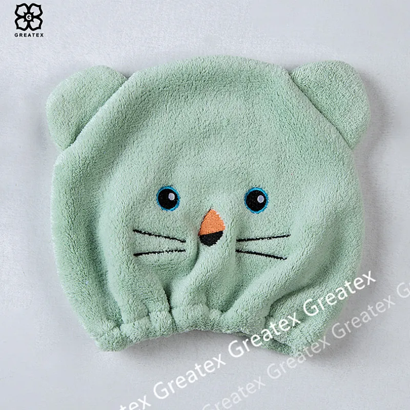 New arrival hot selling custom animal style hair drying hat hair turban towel kids