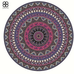 Custom digital print microfiber adult round beach towel with high quality