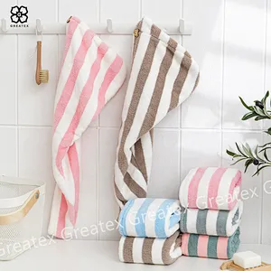 Hair towel turban wrap extra plush stretchable microfiber hair drying towel twist