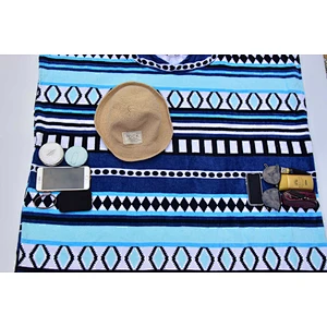 Wholesale 100%cotton Printed Beach poncho towel for adults
