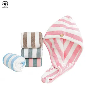 Hair towel turban wrap extra plush stretchable microfiber hair drying towel twist