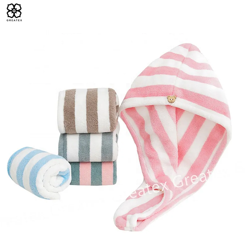 Hair towel turban wrap extra plush stretchable microfiber hair drying towel twist