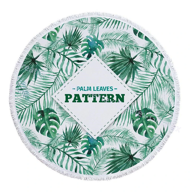 New arrival tropical style printing microfiber round pool swimming beach towels