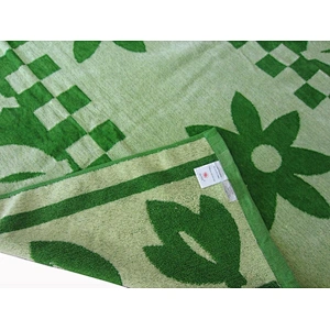 Wholesale Summer 100% cotton green  beach towel with cheap price for sale