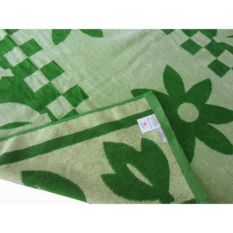 Wholesale Summer 100% cotton green  beach towel with cheap price for sale