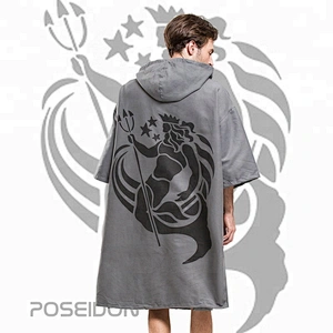 Digital print Microfibre suede cloth man poncho