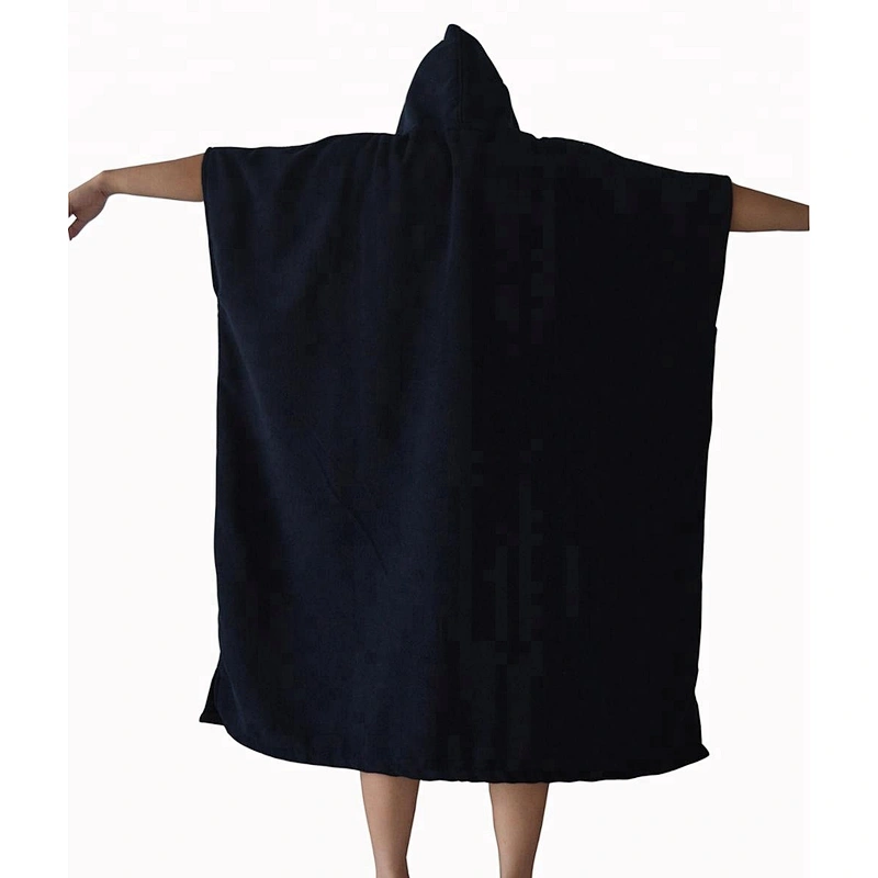 Cheap Beach Embroidery Black Microfiber adult hooded towels