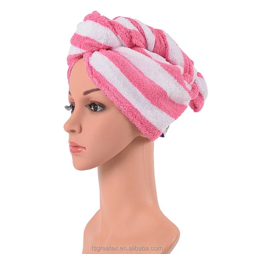 Cotton Stripe Therapy Turban Dry hair towel