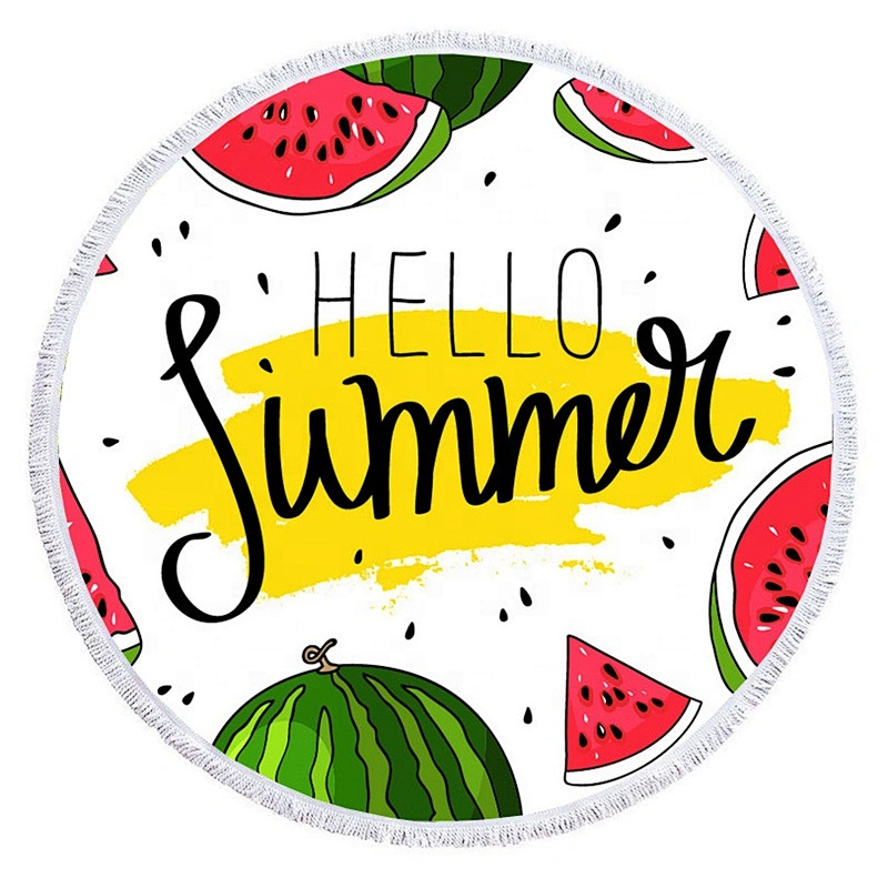 Best selling round shape fasion printing microfiber beach towel for adults