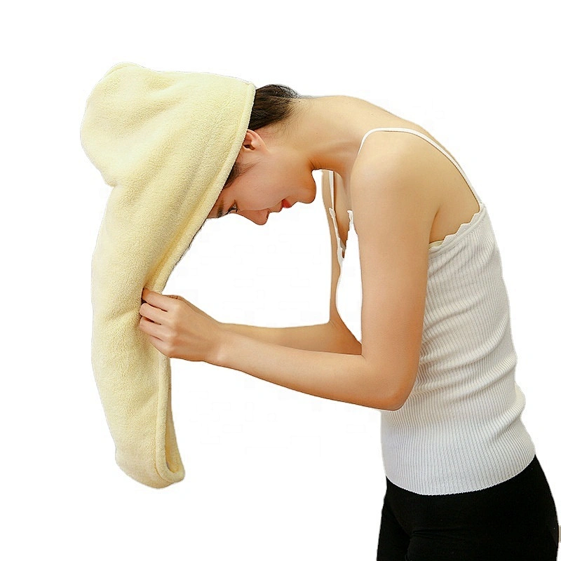 Promotion sale cheap price printed microfiber hair towel wrap turban with yellow color